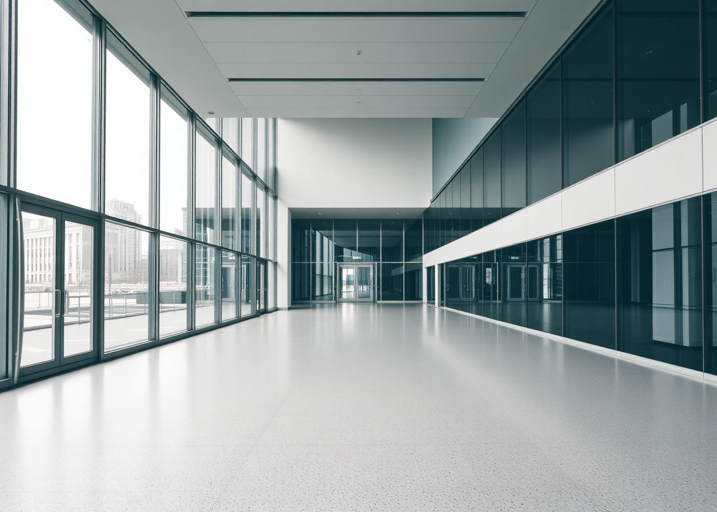 Office lobby with resin floor