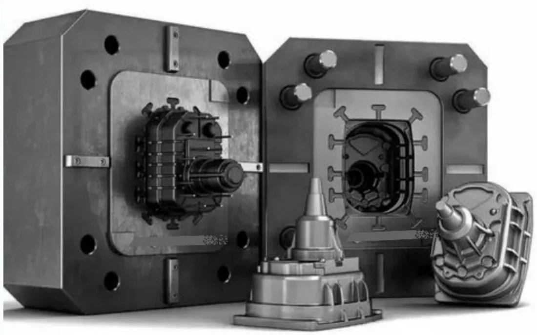 Die casting tool with cast parts