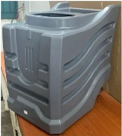 Rotational moulded plastic housing